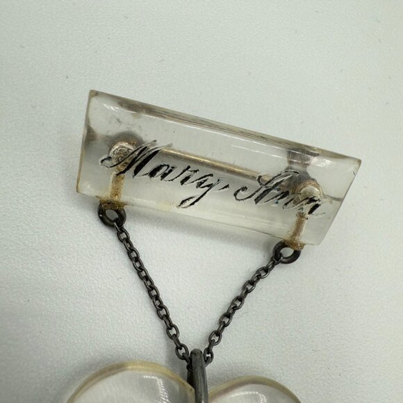 Antique Heart Pin with Name 'Mary Ann' Vintage Nurse Cross Pendant - Picture 4 of 13